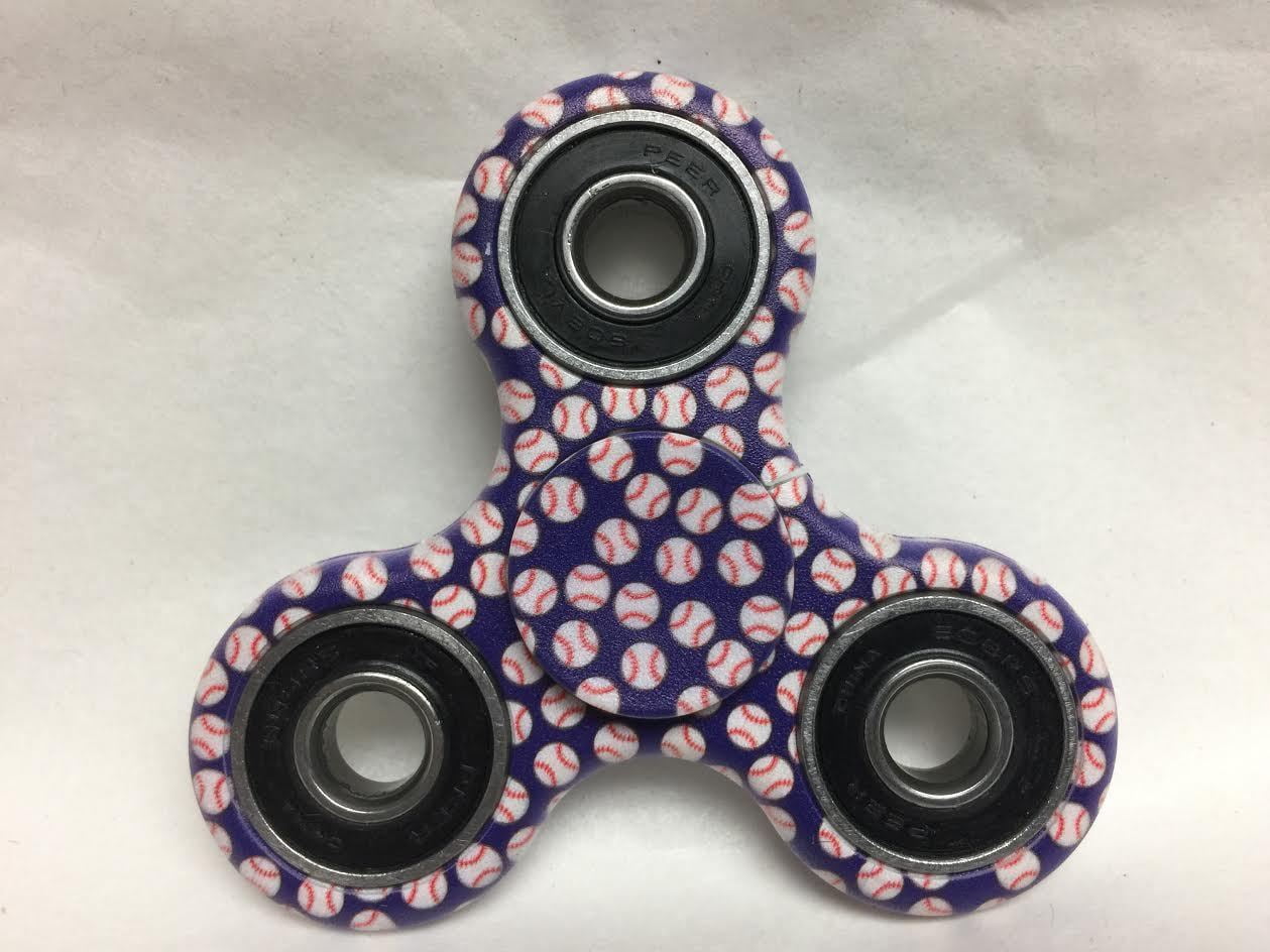Tri Hand Spinner Fidget Spinners Baseball Pattern Design Toy Stress