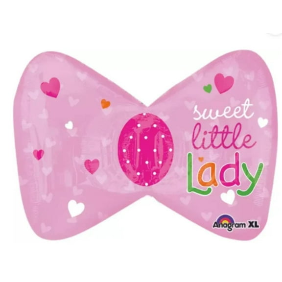 27" SWEET LITTLE LADY Bow Balloon  Large Shape Foil Mylar Balloon  Party Supplies Decorations Foil Mylar Balloon
