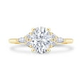 thumbnail image 2 of 3 Carat Center 10X8MM Oval, Marquise & Round Cut Lab Created Moissanite Diamond Solitaire Engagement Ring For Women In 14K Solid Yellow Gold (G-H Color, VVS1 Clarity, 3.00 Cttw)-8.5, 2 of 6