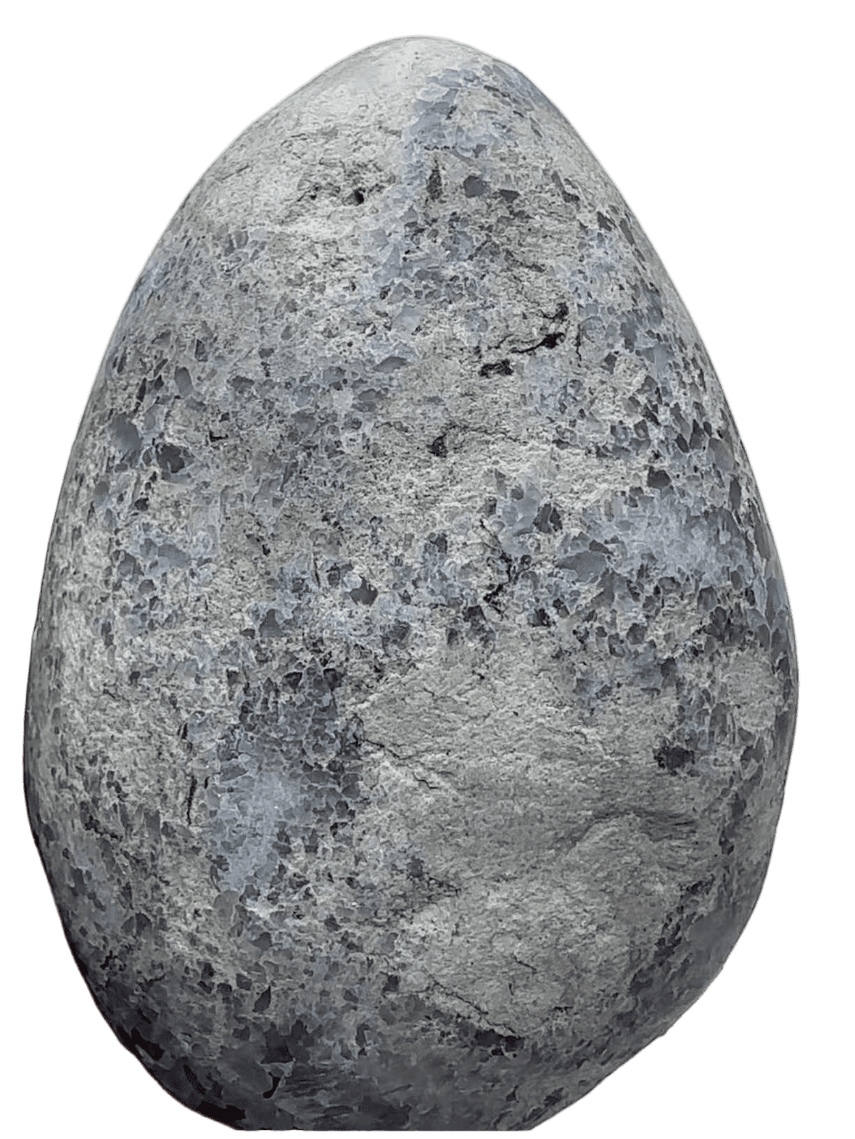 Natural Blue Crystal Dragon-Egg-Shape Geode - 3.58" x 5.31" Polished Stone Decor for Home, Office, Meditation & Collection (3.66 lbs)