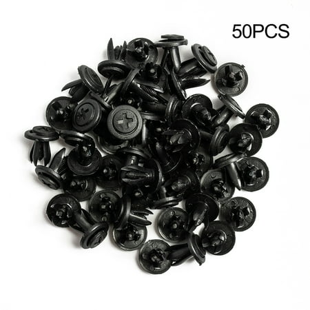 

50pcs Car Body 6mm Hole Dia Plastic Rivets Fastener Fender Bumper Push Pin Clip