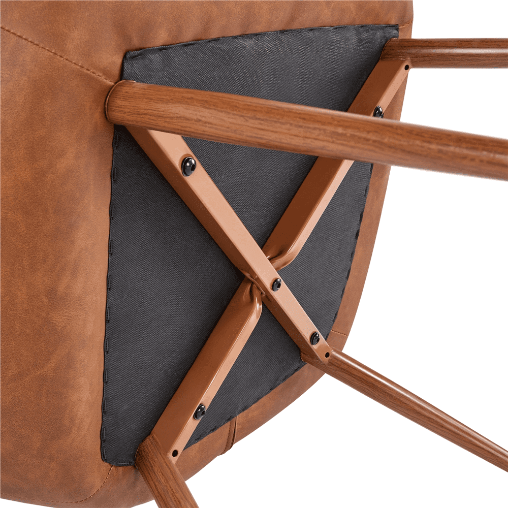 Renwick Contemporary Faux Leather Wingback Accent Chair for Livingroom, Brown