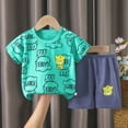 thumbnail image 2 of UAYOTSE Toddler Baby Boy Summer Outfit Funny Letter T-Shirts Top Shorts Set Infant Boy Summer Clothes 6 12 18 Months 2T 3T,Sizes 6-12 Months, 2 of 5