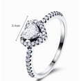 thumbnail image 3 of Womens Heart Ring 925 Sterling Silver Wedding Band Design Micro Inlaid Zircon Accent Individually Packed Gifts, 3 of 7