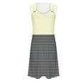 thumbnail image 4 of MIUOWANP Women's Summer Halter Casual Dress Striped Print Sleeveless V-Neck Strapless Dress Size XXL(12)Yellow, 4 of 5