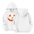 thumbnail image 5 of Abcomgle Halloween Hoodies for Teen Girls Funny Pumpkin Face Graphic Sweatshirts with Hooded Lightweight Long Sleeve Pullover Sweatshirts with Pocket Fall Holiday Clothes for Tween Girls,3-4 Years, 5 of 6