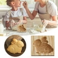thumbnail image 2 of Christmas Decorations Wooden Cookie 3D Baking Embossing Craft Decorating Baking Tool Suitable for Easter Valentine's Day Christmas Kitchen Diy (Rabbit 10 * 10 * 2Cm), 2 of 8