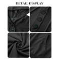 thumbnail image 4 of Amoretu Women Long Sleeve Hoodies Button up Hooded Shirt Solid Color, Black XL, 4 of 5
