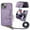 Purple, variant on Dteck for iPhone 13 Pro Case Wallet with Card Holder, 13 mini Phone Case with Crossbody Strap for Women Men, Handbag Purse Zipper Leather Cover for iPhone 13 Pro,Blue