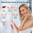 thumbnail image 6 of OasiSmile Water Flosser for Teeth Cleaning, 300ML Portable Cordless Dental Floss Rechargeable with 5 Jet Tips for Home Travel Office, Pink, 6 of 9