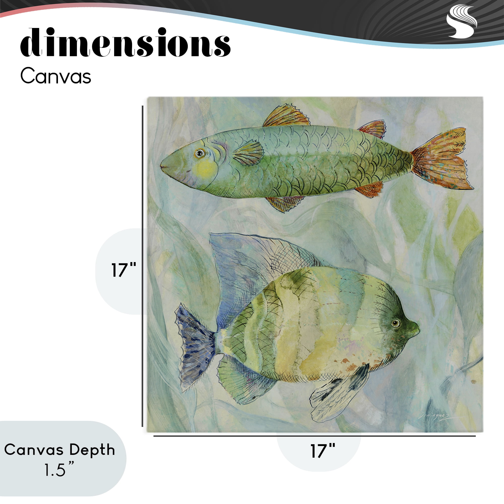 Stupell Industries Sweet Fish Duo Watercolor Canvas Wall Art, design by Lorenzo Collective