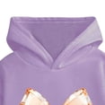 thumbnail image 4 of Purple Girls 2-Piece Outfit Set, Lavender Hoodie & Flared Jeans with Bow, Cute Casual Clothes for Kids Little Kids 2-8 Years,Size 5-6 T, 4 of 8