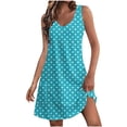 thumbnail image 2 of Ovzne Robes pour Femmes Robe d'Été pour Femmes Mode à Pois avec Poche Sans Manches à Col en V Robe Grande Taille Robe Maxi Imprimée Liquidation, 2 of 6