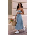 thumbnail image 6 of Women'S Sleeveless Strapless Slim Fit Denim Dress 2025 Flowy Jean Dress Blue XL, 6 of 7