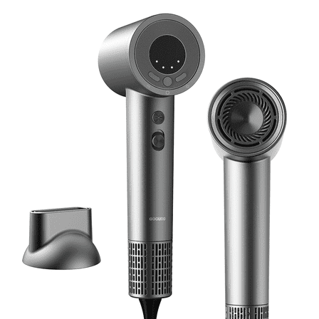Goolioo Hair Dryer , High Speed Professional Ionic Blow Dryer with Magnetic Nozzle, Gray