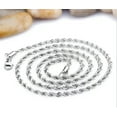 thumbnail image 3 of Silver Tone Men/Women's 2- 4mm 18-26'' Rope Chain Stainless Steel Necklace Gift, 3 of 4