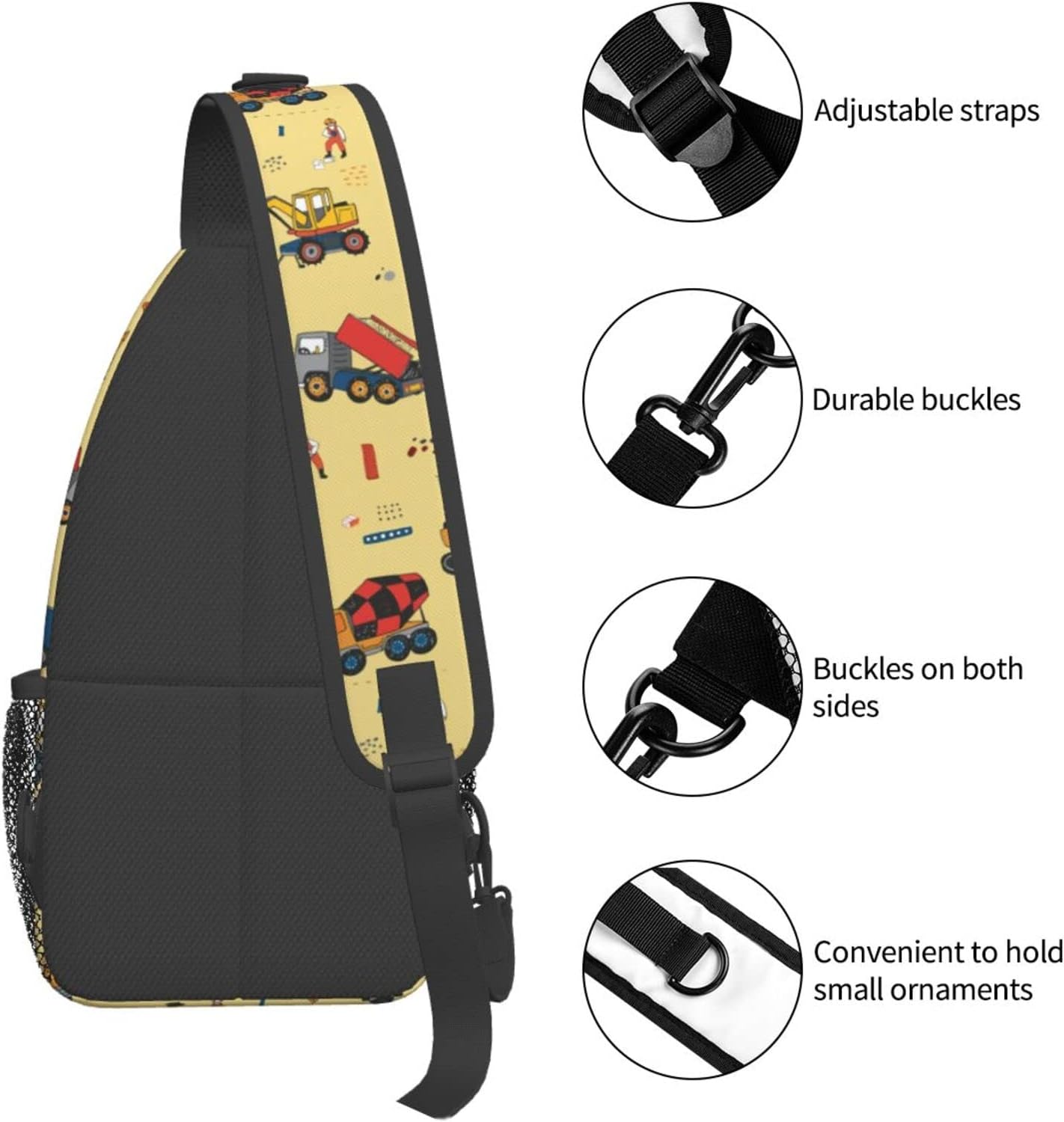 Funny Caterpillar Truck Tractor (4) Sling Bag Crossbody Hiking Travel Chest Bags Backpack Shoulder Daypack for Women Men