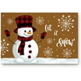 thumbnail image 2 of Christmas Door Mat 23."6x15.7 Welcome Mat Front Floor Mats, Non Slip Indoor Carpet/Absorbent Outdoor Shoes Scraper, Merry Christmas Snowman Let-it Snow Gold Snowflakes Rugs Doormats for Entryway, 2 of 6