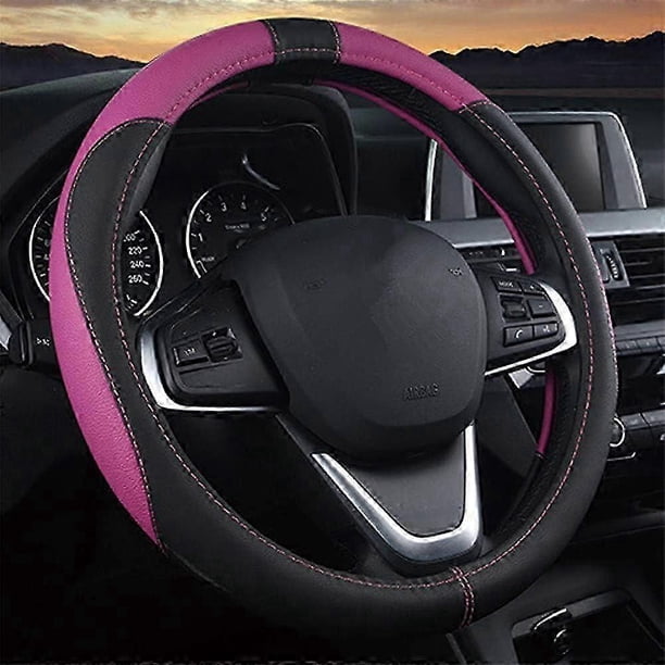 Microfiber Leather Car Steering Wheel Cover, Durable, A Breathable, Fits Most Cars, Warm in Winter, Universal Size Steering Wheel Covers 38cm (15 inch