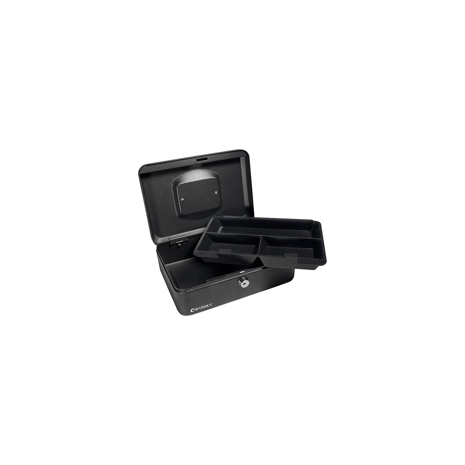 Barska Small Key Lock Cash Box 3 Compartments Black CB11830