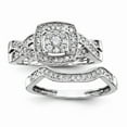 thumbnail image 3 of Solid 14k White Gold Multi-Stone Diamond Engagement Ring (2/5ct.) - Size 4.5, 3 of 4