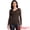 Dark Brown, variant on DARING DIVA Women's Semi Sheer Long Sleeve Ruched V Neck Sequin Panel Top XS Dark Brown
