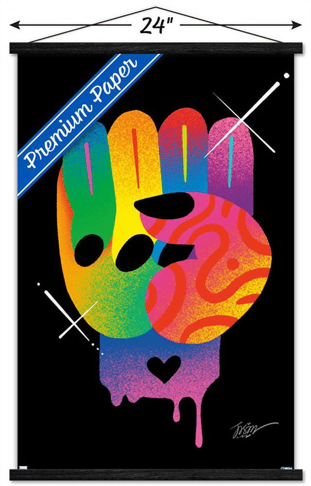 Jason Naylor - Fist of Color Wall Poster with Wooden Magnetic Frame, 22.375" x 34"