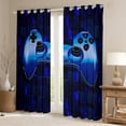 thumbnail image 2 of Feelyou Cartoon Gamepad Child Curtains Pack of 2 (42x84 Each), Blue Stereoscopic Square Curtains Blackout, Video Game Controller Bedroom Curtains, Window Curtains Decor, 2 of 6