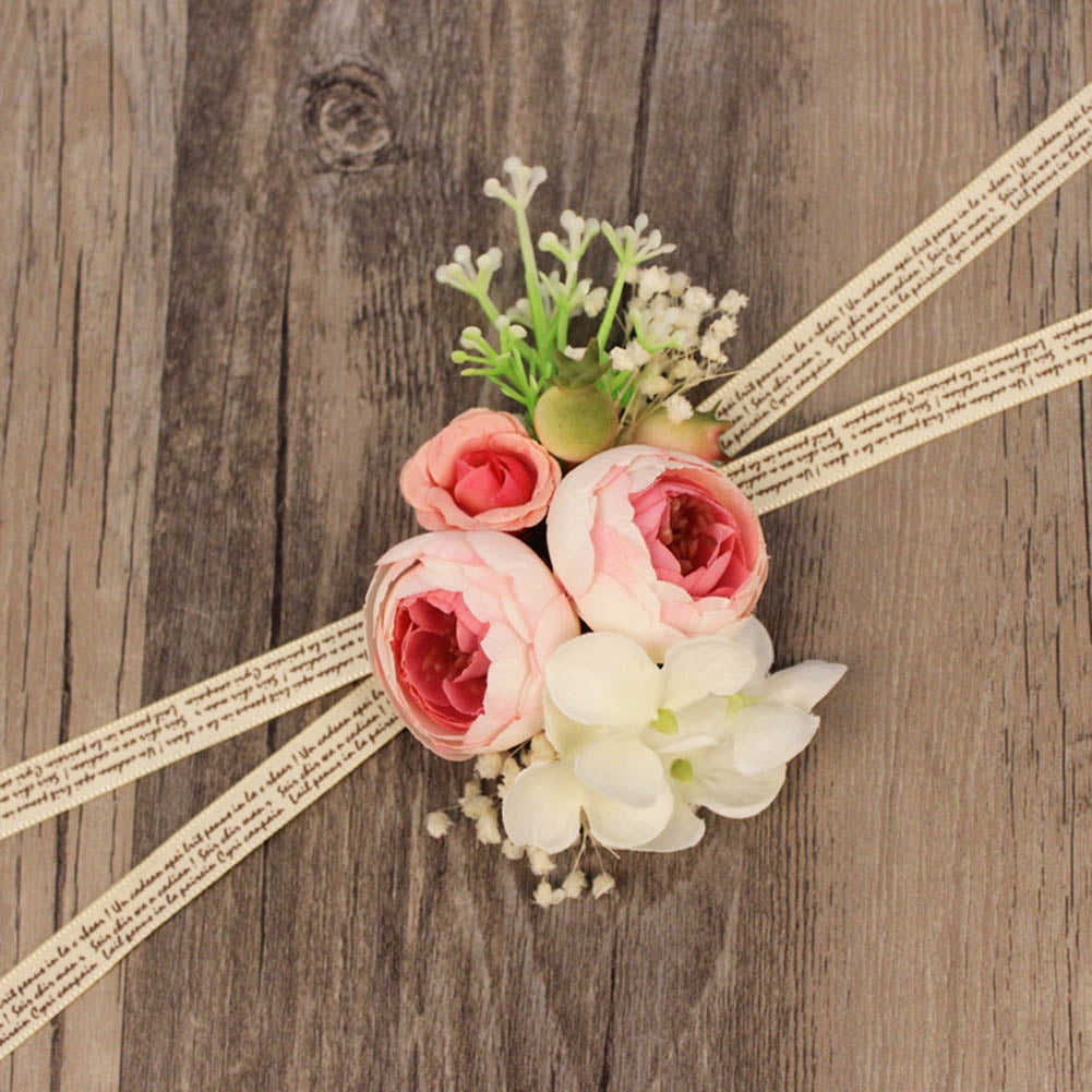 flower wrist band for wedding