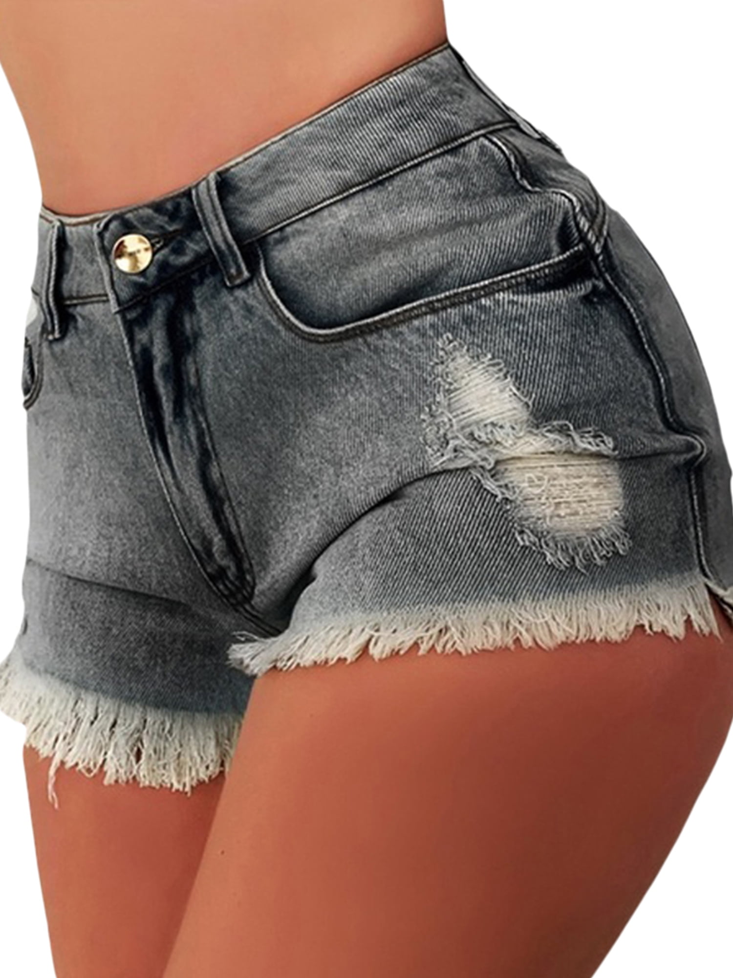 high waisted denim hot pants