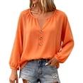 thumbnail image 2 of Business Casual Tops for Women Kelon Dressy Tops for Women Long Sleeve V Neck Business Casual Office Top Summer Spring Clothes, XL, 2 of 4