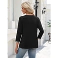 thumbnail image 4 of Zeagoo Womens Blouses 3/4 Sleeve V Neck Flounce Shirts Casual Dressy Tunic Tops Summer Fall Fashion Clothes, 4 of 8