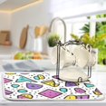 thumbnail image 5 of Yayeee Dish Drying Mat for Kitchen Counter 18"x24" Microfiber Absorbent Pad, Purple Retro Pattern, 5 of 7