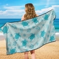 thumbnail image 4 of XYZCANDO Blue Sea Turtle Car Seat Towel Absorbent Soft Beach Towels Cars Seats Covers for Gym Workout Running Swimming Beach and Hiking Stain Resistant Seat Cushion Protection, 4 of 7