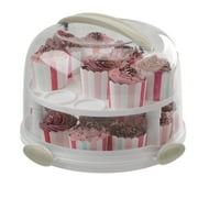Better Homes & Gardens Round Cake Carrier with Clear Plastic Cover, 13 Diameter, Dishwasher Safe, Best Used for Leftover Storage and Party Transportation