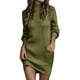 thumbnail image 1 of Vestidos de suéter Prolriy para mujer 2024, moda otoño invierno, manga larga, cuello alto, color sólido, vestido de suéter informal, vestido de suéter para mujer, vestido de suéter para mujer, verde, 1 of 5