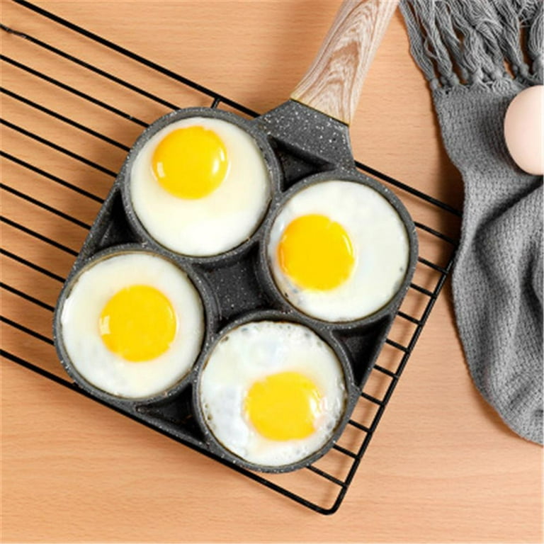 TINKER 4-Cup/3-Cup Egg Frying Pan, medical stone non-stick frying pan,  Breakfast Egg Burger Frying Pan Kitchen Supplies Small Pot 