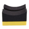 thumbnail image 3 of 2x Contoured Auto Wheels Brush Sponge Tools Applicator Special For Tire Hub Cleaning Dressing Waxing Polishing Yellow+Black, 3 of 8