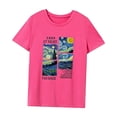 thumbnail image 3 of Camiseta para mujer de verano Activewear disfraz moda básica camiseta para el trabajo playa Rosa Rosa, 3 of 7