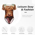 thumbnail image 4 of Balery Countryside Colorful Floral Cow Body de cuello redondo de manga corta para mujer Tops de manga corta Tops básicos-Small, 4 of 7