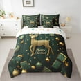 thumbnail image 2 of jejeloiu Christmas Reindeer Bedding Comforter Set 7 Pieces,Marry Christmas Theme Full Bedding Set,Green Xmas Gifts Fitted Sheet Flat Sheet For Child,Microfiber Bedroom Decor Reversible, 2 of 8