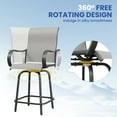 thumbnail image 4 of POTEBAN Patio Swivel Bar Stools Chair of 4, Outdoor Bar Heigt Set, All Weather High Back and Armrest Rocking Stools & Bar Chairs for Backyard, Lawn Garden, Balcony and Pool,Gray&White, 4 of 7