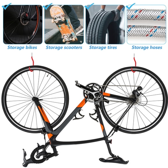 OULII Versatile Red Bike Hanger for Wall Mounted Garage Storage Use