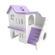 thumbnail image 2 of Casa para hámster, parque infantil, juguete de madera para hacer ejercicio, hábitat de anidación, villa de dos pisos Violeta, 2 of 9