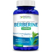 Natural Vitamin Berberine HCL Extra Strength - 1500mg - 120 Capsules - Gluten Free & Non-GMO