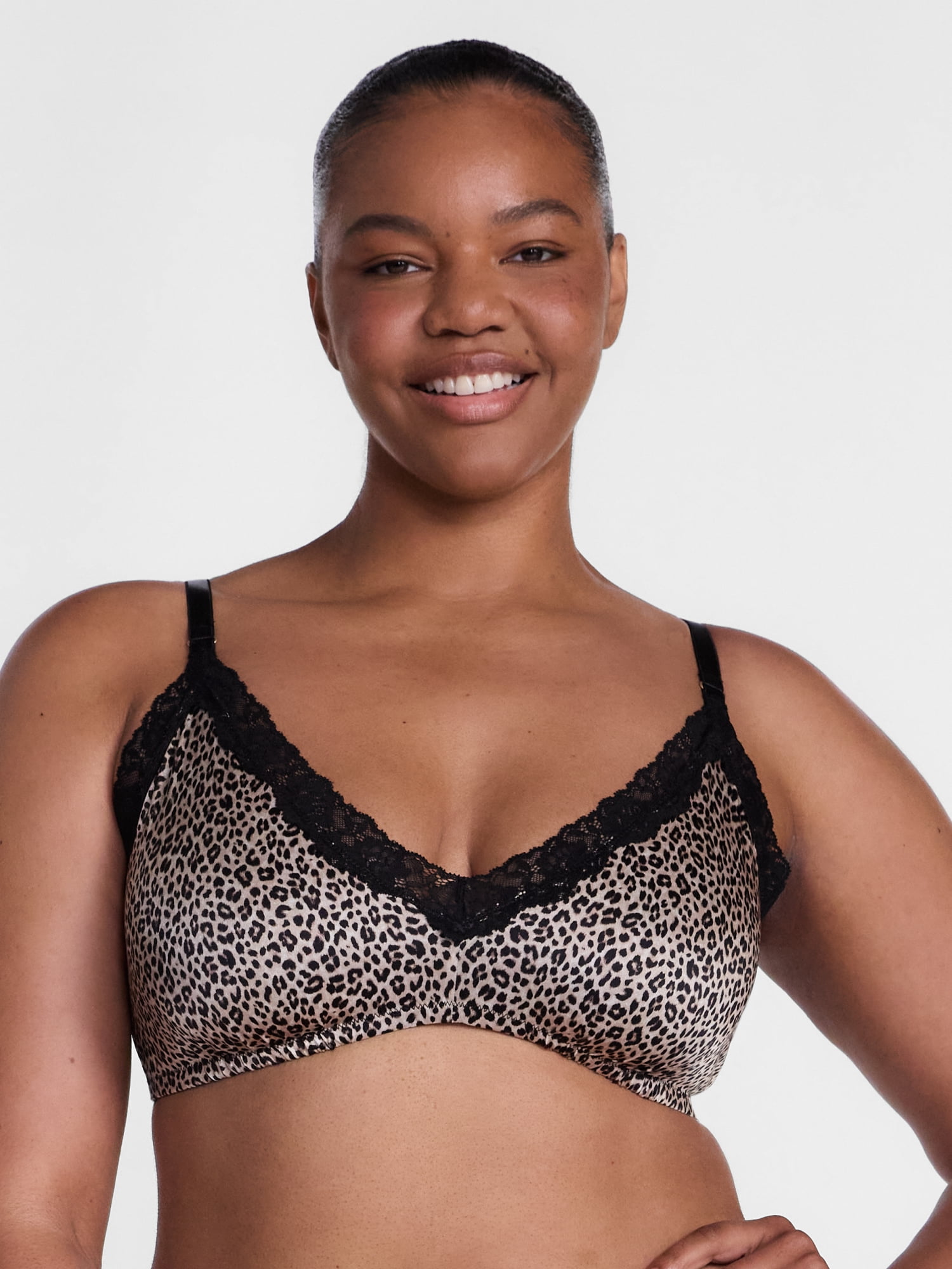 Joyspun Women's Shine and Lace Bralette, Sizes XS-XXXL