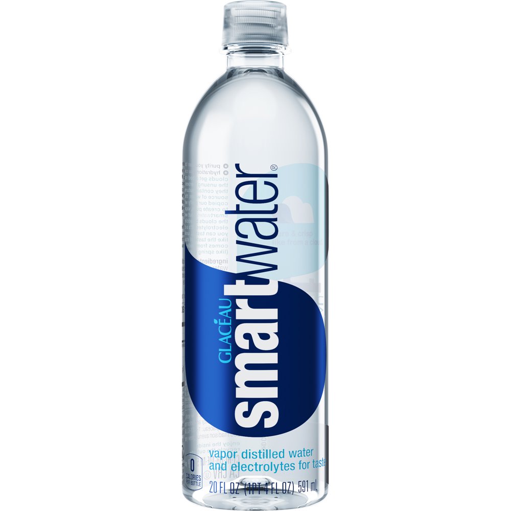 Glaceau Smartwater Vapor Distilled and Electrolytes Added Water, 20 Fl. Oz.