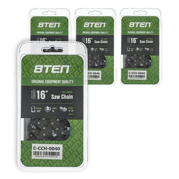 Full Chisel Chainsaw Chain 16 inch .050 3/8 LP 55DL for Stihl Poulan 4 Pack 810-CCC2262H