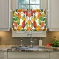 thumbnail image 2 of Yayeee Kitchen Curtains Tier Pair Light Filtering 27"x36" Rod Pocket Short Cafe Window Panel, Beige Leaves, 2 of 7