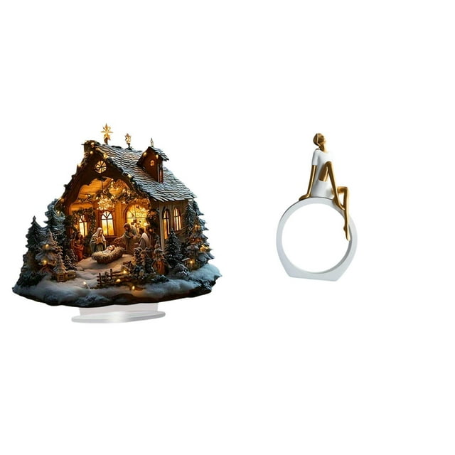 Adorno acrílico independiente, decorativo, para centro de mesa, dormitorio, estantería, festival, hogar, escultura abstracta, regalo versátil para lec
